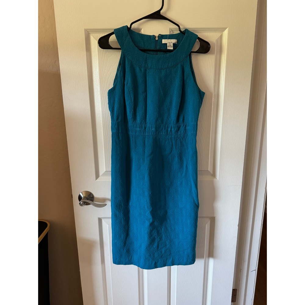 Lucy & Laurel Blue Sheath Dress Size 6